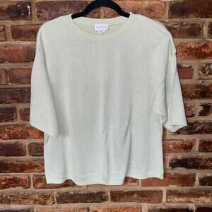 Sarah Arizona Green Knit Short Sleeve Pullover Sweater Women's Size XL